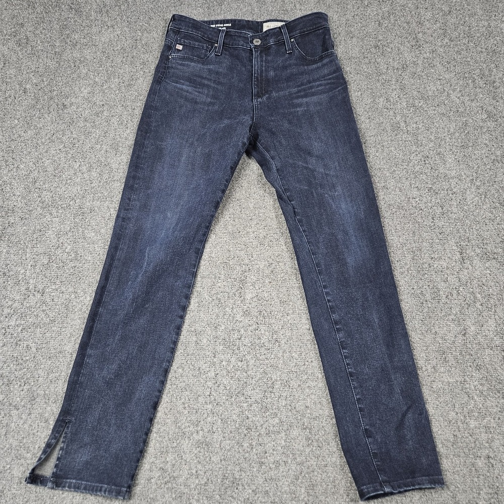 AG Adriano Goldschmied Jeans Womens 28 Dark Blue Stevie Ankle High Rise Straight